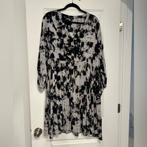 Torrid Black and Gray Long Sleeve Dress